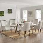 Albert Farmhouse Upholstered Solid Wood Dining Chair Set of 6 by HULALA HOME
