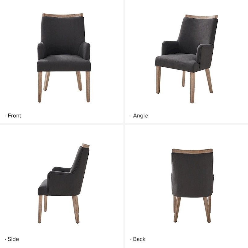 Albert Farmhouse Upholstered Solid Wood Dining Chair Set of 6 by HULALA HOME