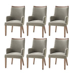Albert Farmhouse Upholstered Solid Wood Dining Chair Set of 6 by HULALA HOME