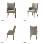 Albert Farmhouse Upholstered Solid Wood Dining Chair Set of 6 by HULALA HOME