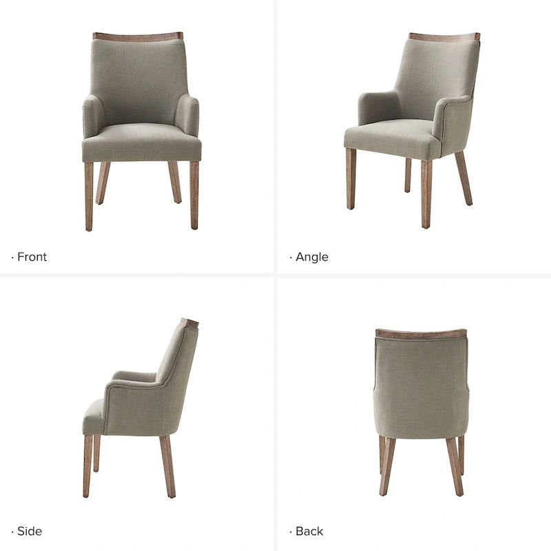 Albert Farmhouse Upholstered Solid Wood Dining Chair Set of 6 by HULALA HOME