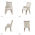 Albert Farmhouse Upholstered Solid Wood Dining Chair Set of 6 by HULALA HOME