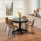 HomyLin Dining Chairs Set of 4 Suede Side Accent Chairs with Black Metal Legs