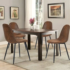 HomyLin Dining Chairs Set of 4 Suede Side Accent Chairs with Black Metal Legs