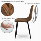 HomyLin Dining Chairs Set of 4 Suede Side Accent Chairs with Black Metal Legs