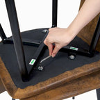 HomyLin Dining Chairs Set of 4 Suede Side Accent Chairs with Black Metal Legs