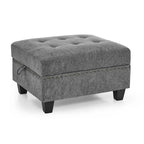 Grey Chenille L-shaped Modular Sectional Sofa with Three Single Chairs and Three Corners - 116W x 89.5D x 36.5H
