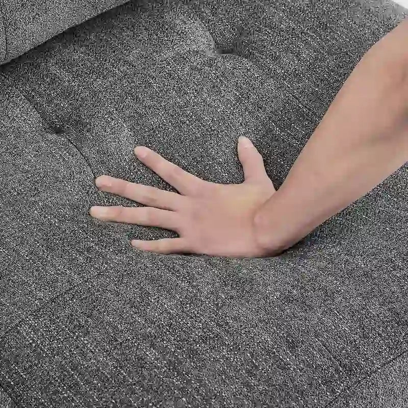 Grey Chenille L-shaped Modular Sectional Sofa with Three Single Chairs and Three Corners - 116W x 89.5D x 36.5H