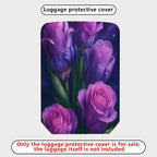 1-Piece Purple Floral Blooms Abstract Artistic Stylish  Suitcase Luggage Cover, Stretch Protective Sleeve