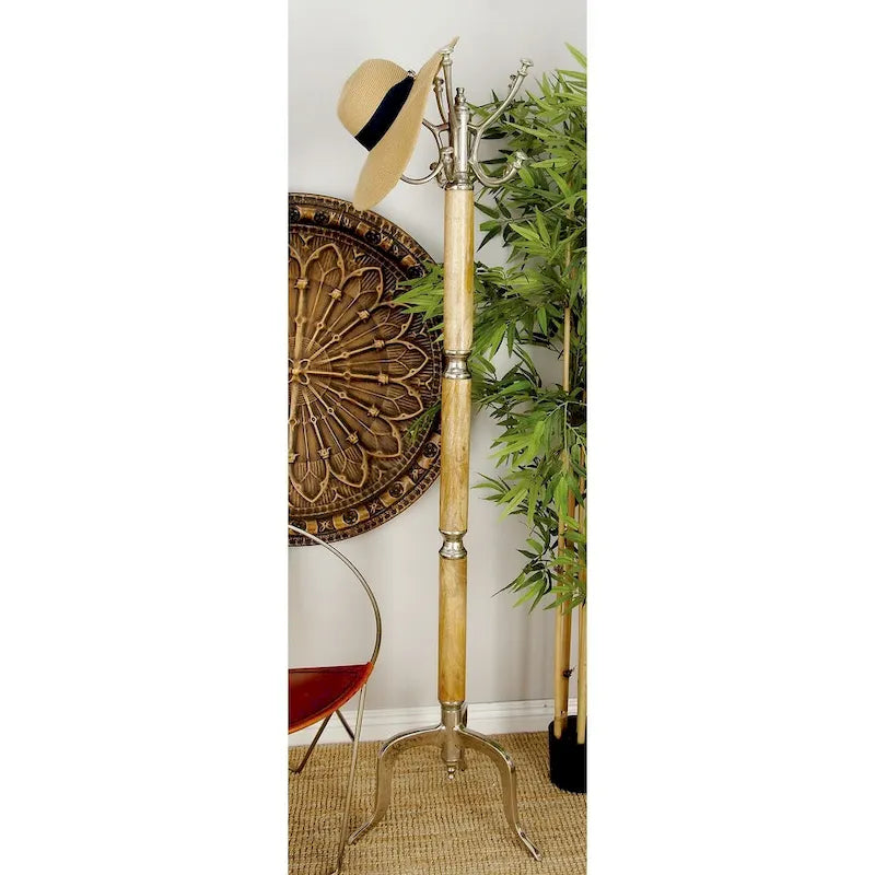 Aluminum Metal Coat Rack - Silver or Gold - Roche River Decor