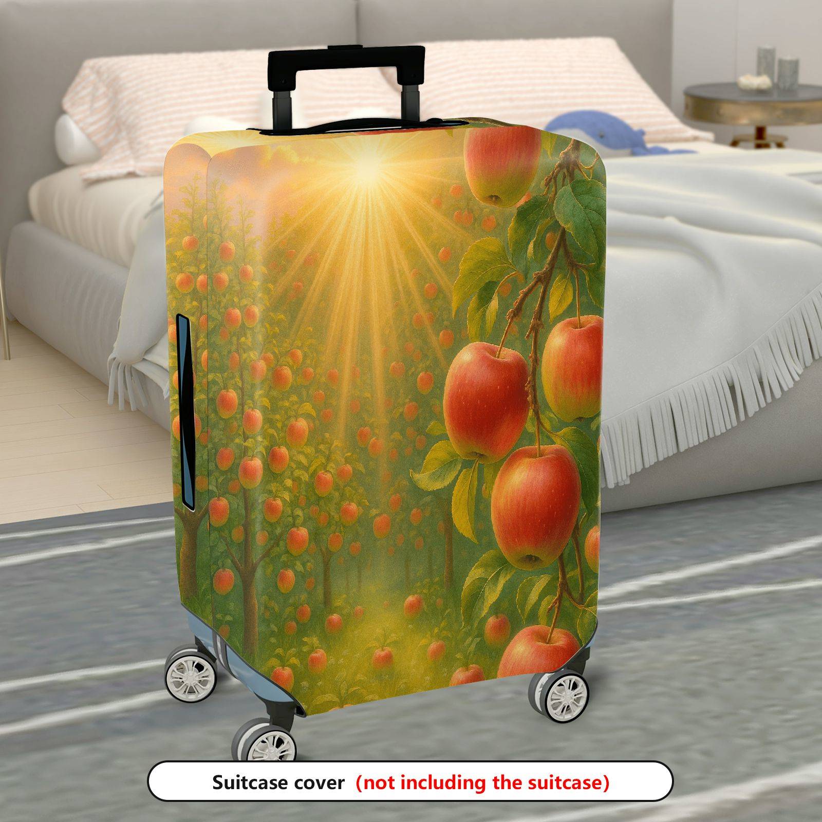 1-Piece Apple Orchard Sunset Nature Harvest Fruit Sun  Suitcase Luggage Cover, Stretch Protective Sleeve