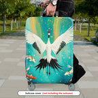 1-Piece Crane Fish Starry Sky Colorful Artistic Nature  Suitcase Luggage Cover, Stretch Protective Sleeve
