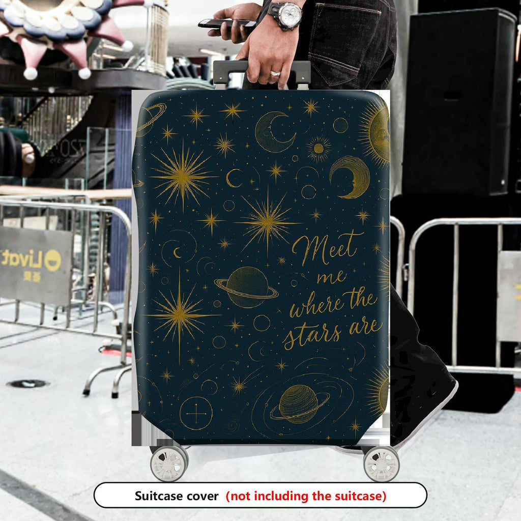 1-Piece Starry Night Cosmic Astral Universe Astronomy  Suitcase Luggage Cover, Stretch Protective Sleeve