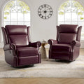Viviana Traditional Genuine Leather Manual Swivel Glider Recliner Set of 2 by HULALA HOME