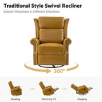 Viviana Traditional Genuine Leather Manual Swivel Glider Recliner Set of 2 by HULALA HOME