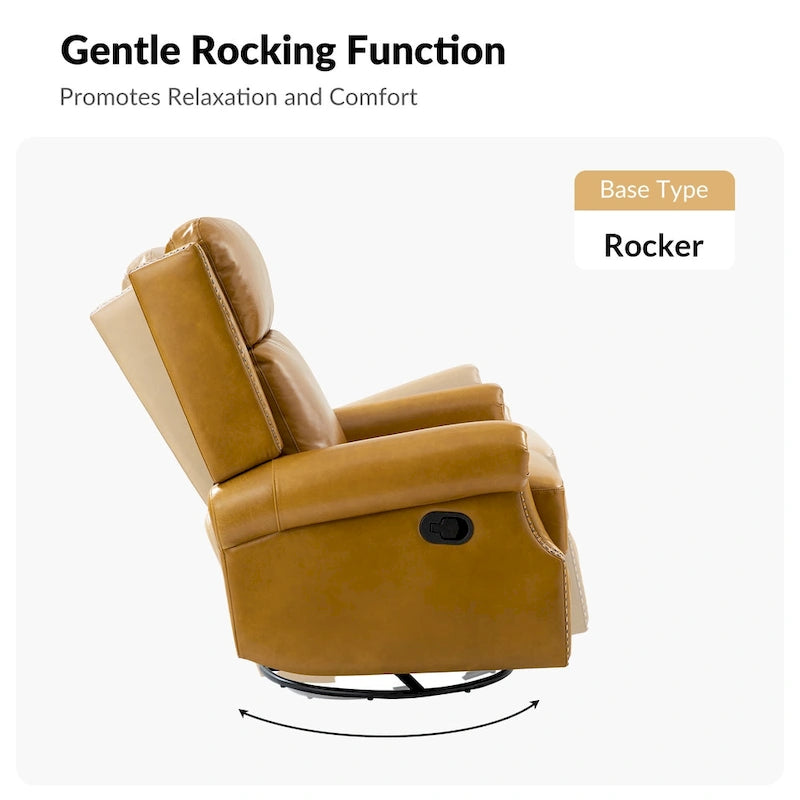 Viviana Traditional Genuine Leather Manual Swivel Glider Recliner Set of 2 by HULALA HOME