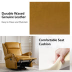 Viviana Traditional Genuine Leather Manual Swivel Glider Recliner Set of 2 by HULALA HOME