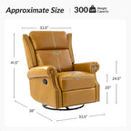 Viviana Traditional Genuine Leather Manual Swivel Glider Recliner Set of 2 by HULALA HOME