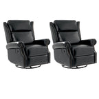 Viviana Traditional Genuine Leather Manual Swivel Glider Recliner Set of 2 by HULALA HOME