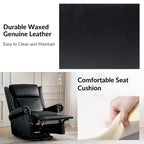 Viviana Traditional Genuine Leather Manual Swivel Glider Recliner Set of 2 by HULALA HOME