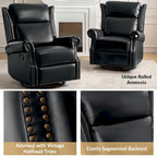 Viviana Traditional Genuine Leather Manual Swivel Glider Recliner Set of 2 by HULALA HOME