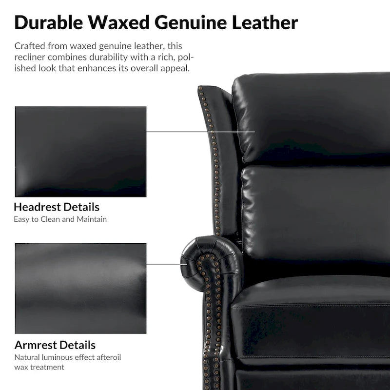 Viviana Traditional Genuine Leather Manual Swivel Glider Recliner Set of 2 by HULALA HOME