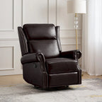Viviana Traditional Genuine Leather Manual Swivel Glider Recliner Set of 2 by HULALA HOME