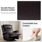 Viviana Traditional Genuine Leather Manual Swivel Glider Recliner Set of 2 by HULALA HOME