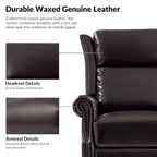 Viviana Traditional Genuine Leather Manual Swivel Glider Recliner Set of 2 by HULALA HOME