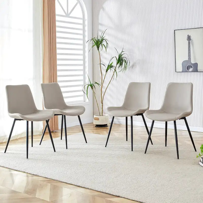 Dining Chairs Set of 4 Modern Kitchen Artificial Leather Chairs