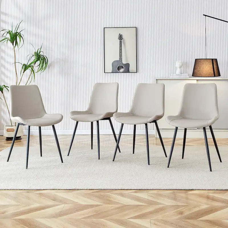 Dining Chairs Set of 4 Modern Kitchen Artificial Leather Chairs