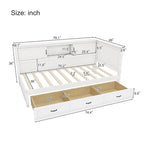 Twin Size L-Shaped Bed Frame with Drawer and and Bookcase,Corner Bed Wooden Captain Bed with Led Downlight and USB Port