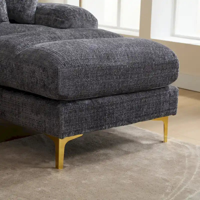 UNITED Modern Large chenille Fabric U-Shape Sectional Sofa