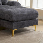 UNITED Modern Large chenille Fabric U-Shape Sectional Sofa