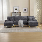 UNITED Modern Large chenille Fabric U-Shape Sectional Sofa