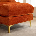 UNITED Modern Large chenille Fabric U-Shape Sectional Sofa