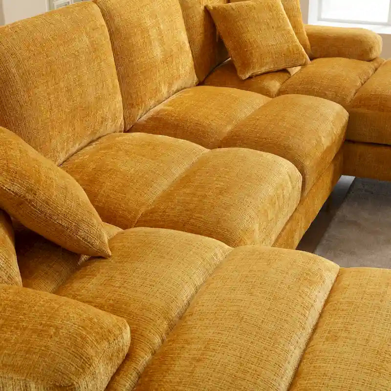 UNITED Modern Large chenille Fabric U-Shape Sectional Sofa