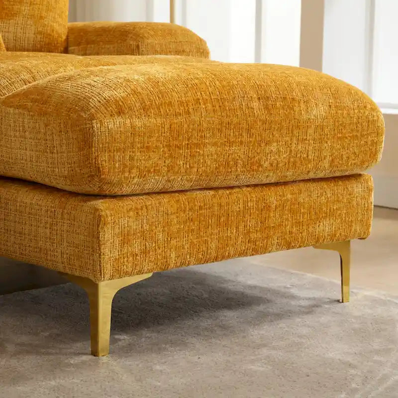 UNITED Modern Large chenille Fabric U-Shape Sectional Sofa