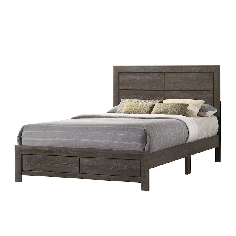 Modern Queen Size Bed and Platform Bed Frames Dark Brown,Wood