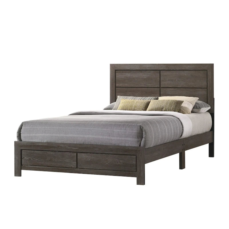 Modern Queen Size Bed and Platform Bed Frames Dark Brown,Wood
