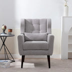 Upholstered Accent Chairs, Armchair Club Chair With Wooden Leg For Living room, Bedroom Reading Room