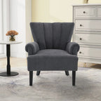 Upholstered Accent Chairs, Armchair Club Chair With Wooden Leg For Living room, Bedroom Reading Room