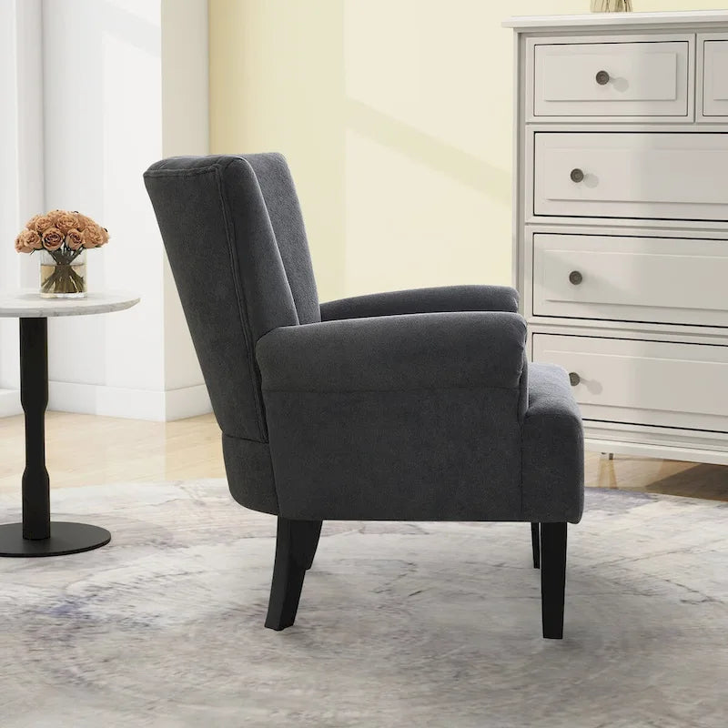 Upholstered Accent Chairs, Armchair Club Chair With Wooden Leg For Living room, Bedroom Reading Room
