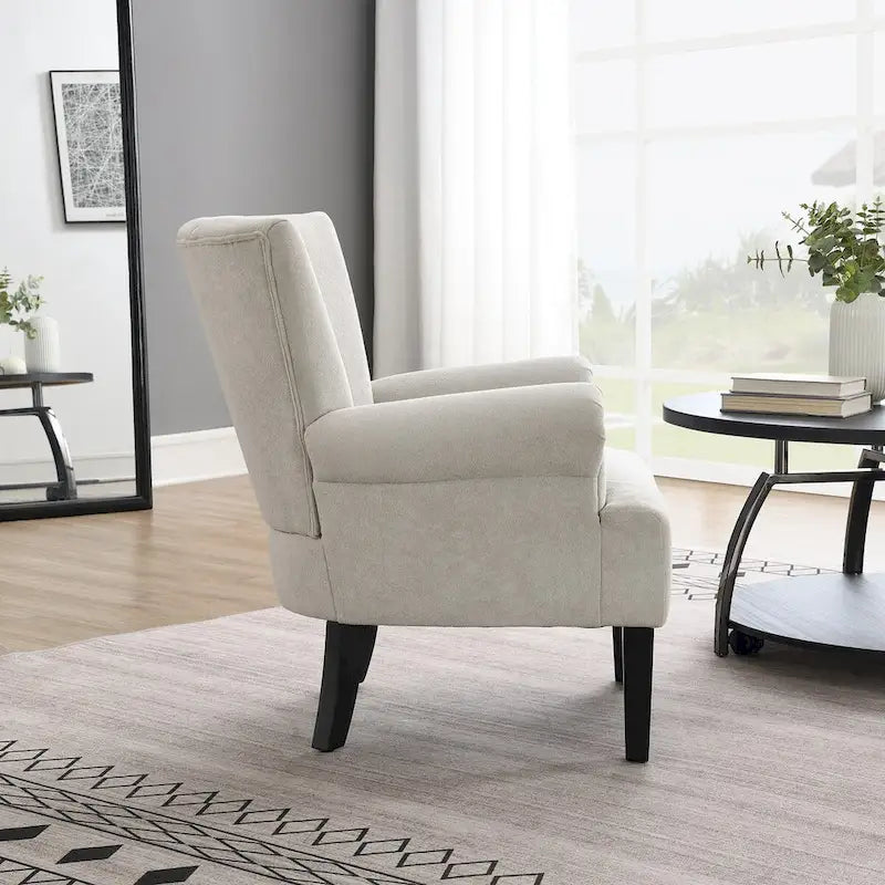 Upholstered Accent Chairs, Armchair Club Chair With Wooden Leg For Living room, Bedroom Reading Room