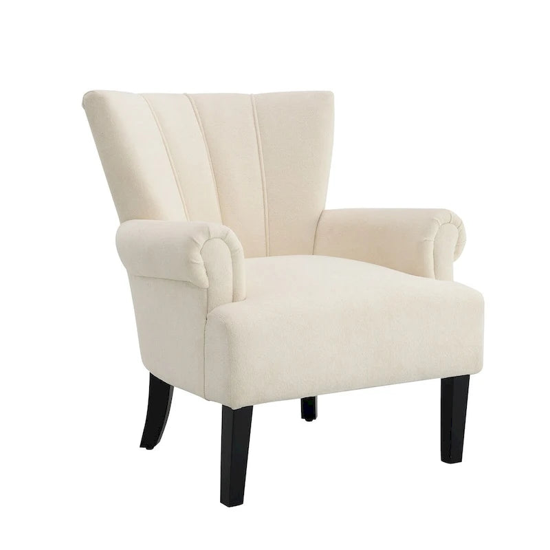 Upholstered Accent Chairs, Armchair Club Chair With Wooden Leg For Living room, Bedroom Reading Room