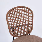 Set of 4 Upholstered Sennit Dining Chairs with Metal Legs