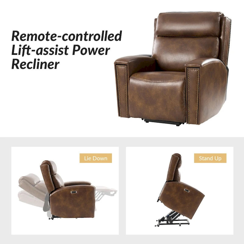Power Modern Massage and Heating Lift Recliner Chair with Charging Ports by HULALA HOME
