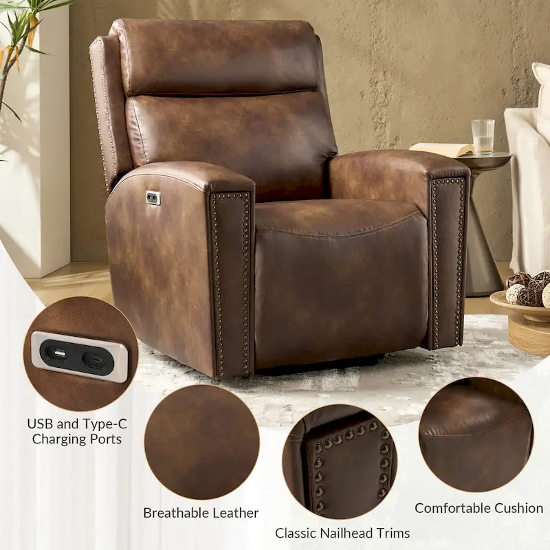 Power Modern Massage and Heating Lift Recliner Chair with Charging Ports by HULALA HOME