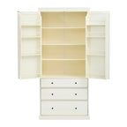 77 Inch Farmhouse Kitchen Pantry, Freestanding Tall Cupboard Storage Cabinet