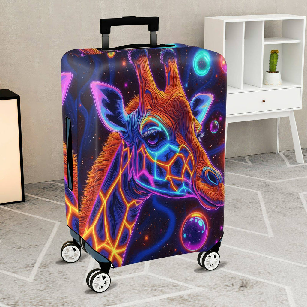 1-Piece Graffiti Giraffe Colorful Cosmic Art Vibrant  Suitcase Luggage Cover, Stretch Protective Sleeve